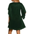 thumbnail image 3 of Robe Brillante pour Femmes Manches Chauve-Souris Robe Cocktail Robe Boîte de Nuit Pailletée Verte P, 3 of 7