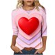 thumbnail image 2 of Xuyuer Womens Valentine T Shirts Love Heart Printed Graphic Tee Tops Spring Shirts Halloween Round Neck 3/4 Length Sleeve Graphic Tee Tops Fashion Casual Printed T-Shirt Top, 2 of 6