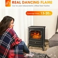 thumbnail image 3 of Pawverly 22" Electric Fireplace Heater, Freestanding Stove with Realistic LED Flames and Logs, Overheat Protection, 750W/1500W, Black, 3 of 8