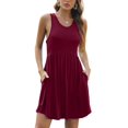 thumbnail image 3 of Aiyino Women's Sleeveless Summer Casual Sundress Short Dress With Pockets, 3 of 7