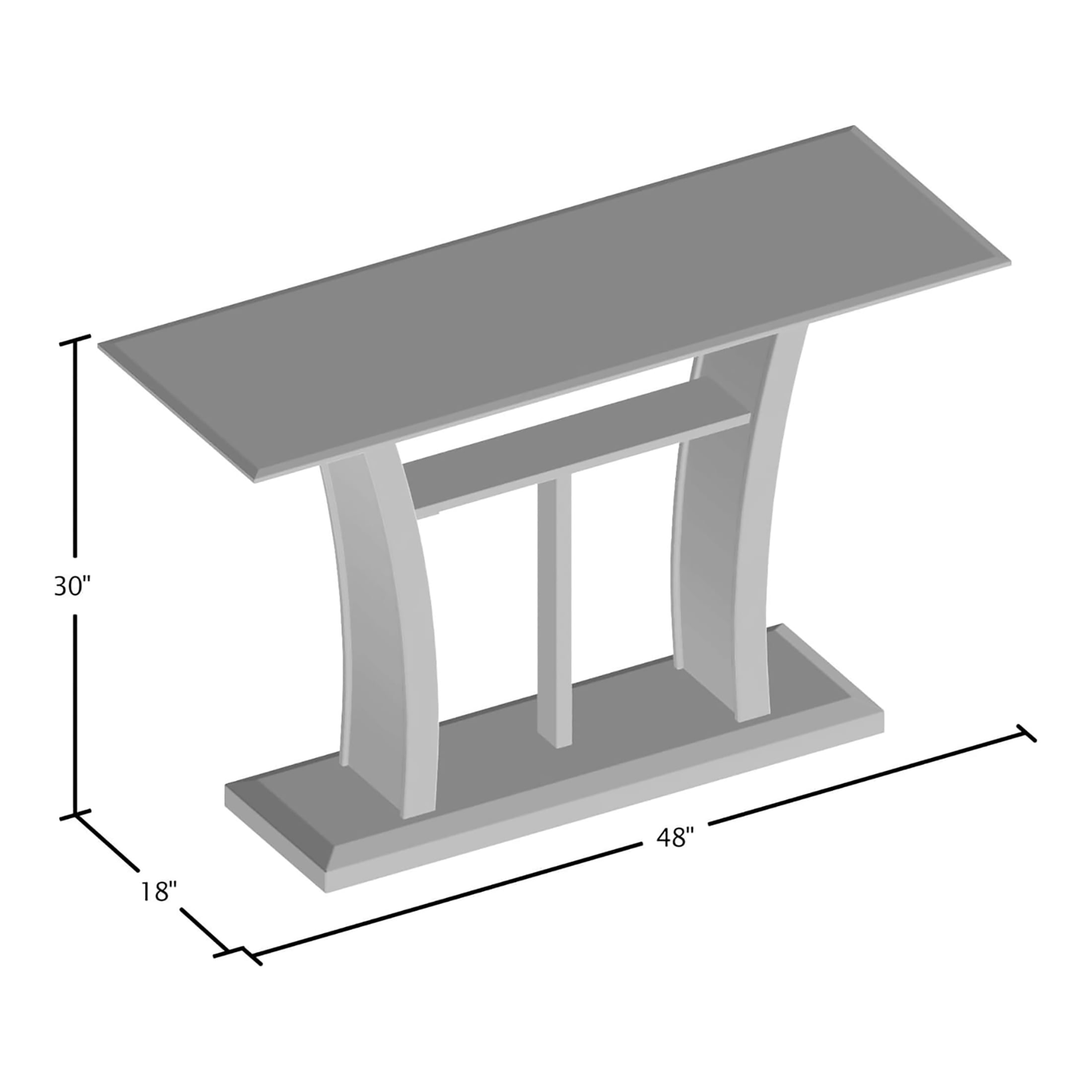 Furniture of America Panna Glass Top Console Table, Brown Cherry