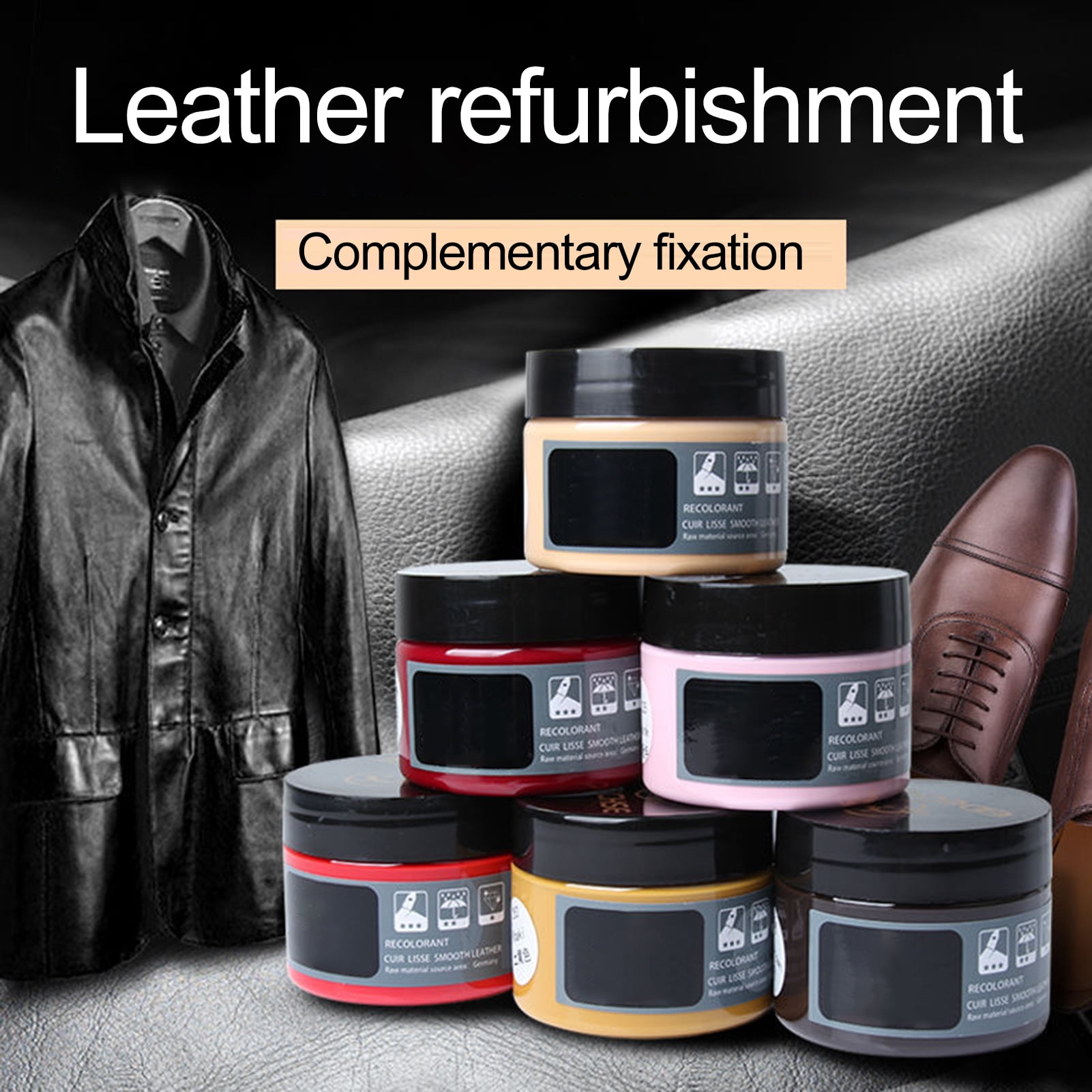 50ml Leather Cream Leather Coat Leather Shoes Leather Bag Scratch Crack  Repair Refurbished Car Leather Seat Repair Color Cream