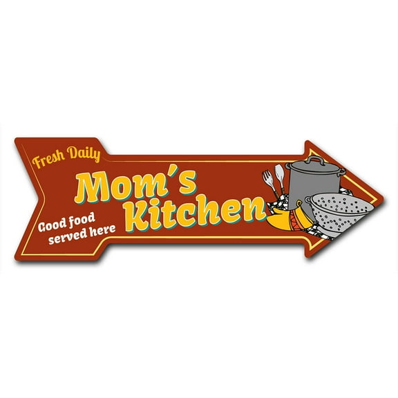 SignMission 8 x 24 in. Indoor & Outdoor Decor Direction Sticker Vinyl Wall Decals - Moms Kitchen - 24 in.