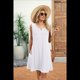 thumbnail image 4 of Vestido de Verano para Mujer, Color Liso, Cuello Redondo, Plisado, Sin Mangas, con Bolsillos, , Talla XXL, 4 of 9