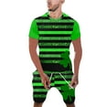 thumbnail image 1 of TSADFHJI Ensemble de Pyjama pour Hommes Rouge Hiver Imprimé Jour de la Saint-Patrick Col Rond Manches Courtes Short TG Vert, 1 of 5