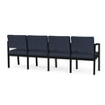 thumbnail image 5 of Fauteuil Lenox en Acier pour Réception, Salle d'Attente, Soins de Santé, 4 Places / Acier Noir / Bleu, 5 of 5