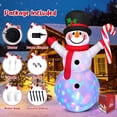 thumbnail image 4 of FT Tall Christmas Inflatables Outdoor Decorations Blow Up Snowman Inflatable Candy Cane Buildin Rotating Colorful LEDs Xmas Snow Man Blowups Yard Decoration for Party Holiday Indoor L, 4 of 6