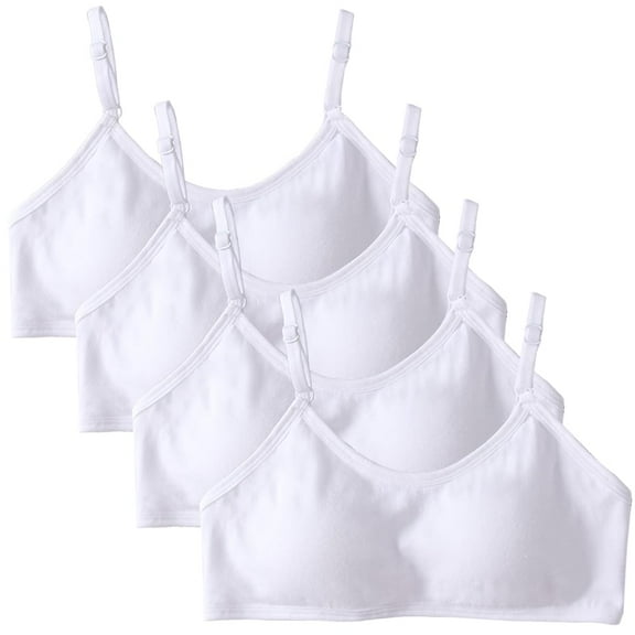 4 Pack Big Girls' Training Bra Flex Fit Seamless Cami Bralettes Preteen Girl Clothes Bras for Teens Padded Bras for Girls 10-16