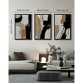 thumbnail image 4 of Drsoum Large Black Abstract Wall Art 24x36in3pcs Black Framed Modern Minimalist Painting Decor Graffiti Artwork, 4 of 8