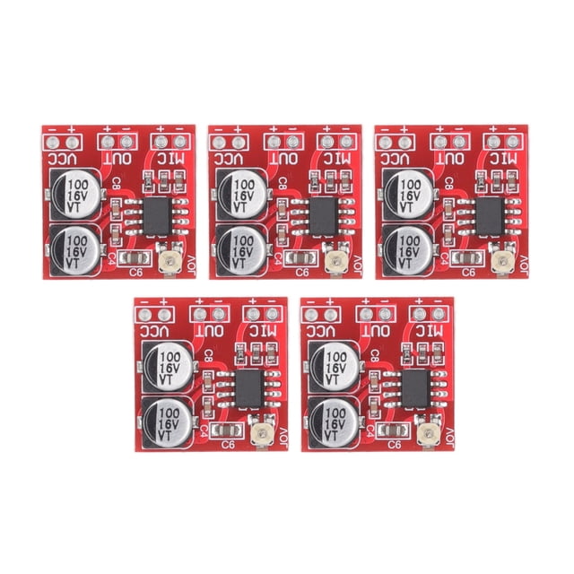 Carte de Microphone, Gain Réglable DC4V-12V ABS Module de Microphone Électrique 5 Pcs pour Cinéma Maison