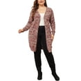 thumbnail image 2 of Agnes Orinda Plus Size Cardigan for Women Long Sleeve Open Front Knit Pockets Coat, 2 of 5