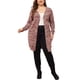 thumbnail image 2 of Cárdigan de talla grande Agnes Orinda para mujeres, de manga larga, abierto al frente, con bolsillos, 2X, burdeos, 2 of 6