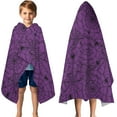 thumbnail image 3 of Halloween Purple Spider Web Pattern Hooded Bath Towel，50"x30" for Ages 3 To 12 Kids, Quick Dry Lightweight Soft Microfiber Hood Beach Towel Cover Up for Kids, 3 of 7