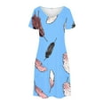 thumbnail image 4 of Nmnitkp Summer Dresses for Women 2026,The Latest Style Womens Dresses,Women's Fashion Summer Print Short-sleeved V-neck Casual Dress, 4 of 7