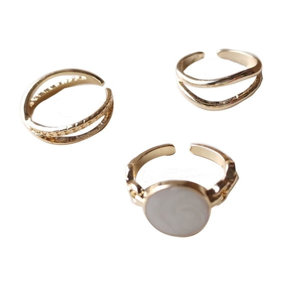 Geometric Alloy Index Finger Rings Set, European American Style Temperament Personality Cold Style Rings for Women