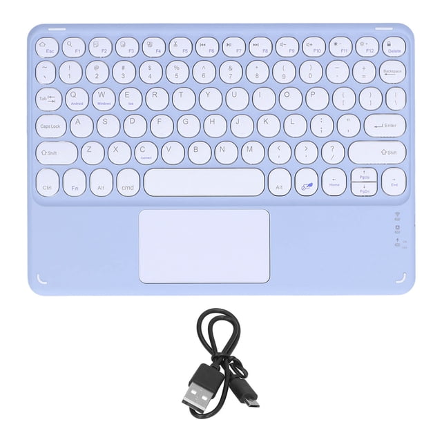 Teclado inalámbrico táctil Teclas redondas Diseño ergonómico Teclado inalámbrico táctil inteligente ultrafino para tabletas portátiles Púrpura