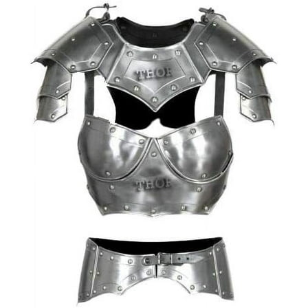 THOR INSTRUMENTS Medieval Knight Woman Lady Half Body Armor Suit Costume Rustic Vintage Home Decor Gifts