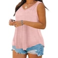 thumbnail image 3 of BUIGTTKLOP Plus Size Tank Tops for Women Plain Sleeveless Shirts Casual V Neck Blouses Loose Fitting Tunic Tops, 3 of 6