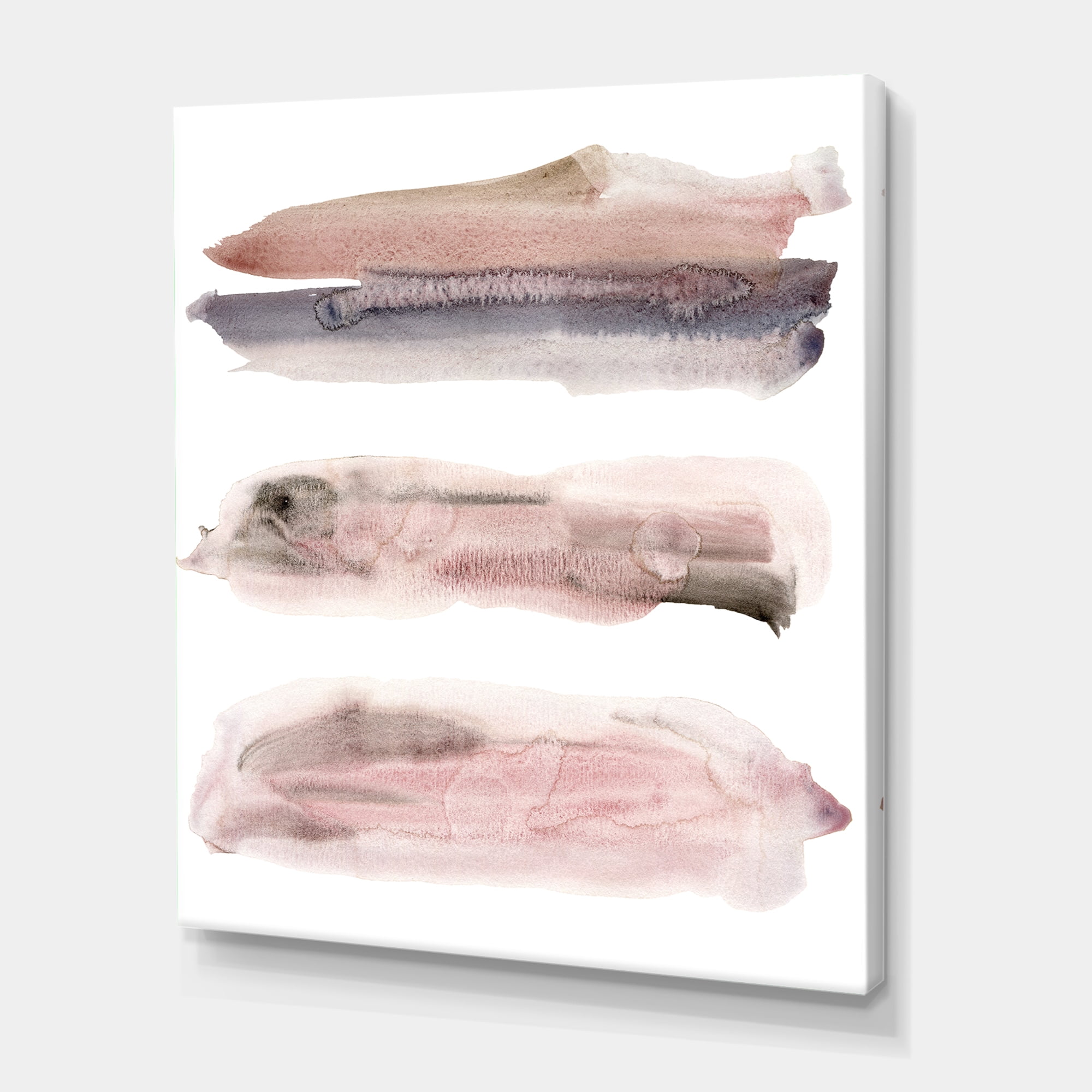 Designart ' Blue and Pink Clouds With Beige Spots II ' Modern Canvas Wall Art Print