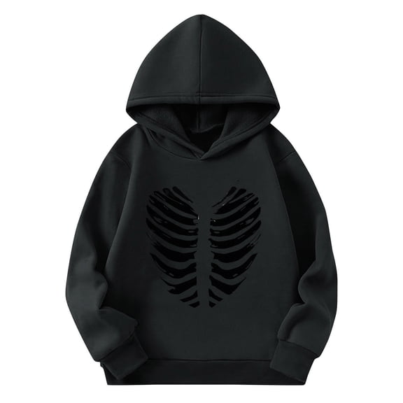Hoodies for Girls Solid Color Pullover Top Classic Long Sleeve Autumn Winter Hooded Sweatshirts Fleece Padded Warmth Lounge Coats Holiday Outdoor Activewear Children Hoodie Black 7-8 Years