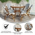 thumbnail image 4 of Flash Furniture Indoor/Outdoor Commercial French Bistro 31.5" Table, White and Navy PE Rattan, Glass Top with 4 Stack Chairs - Natural Frame, 4 of 10