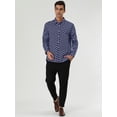 thumbnail image 3 of Camisas de hombre con lunares, manlarga, corte ajustado, estampado, camicon botones Azul marino 48, 3 of 7