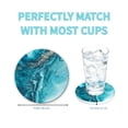 thumbnail image 6 of SUSWIM Drink Coasters with Holder, Absorbent Coaster Sets of 6, Marble Style Ceramic Drink Coaster for Tabletop Protection,Suitable for Kinds of Cups, Wooden Table, Cool Home Decor, 4 Inches, 6 of 6