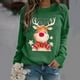 thumbnail image 2 of Sudadera de manga larga con estampado de Navidad con cuello redondo para mujer, blusa informal, Tops Pompotops gfhjh9698, 2 of 4