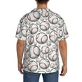 thumbnail image 3 of Rateoe Cute Baseball Print Mens Front Pocket Hawaiian Shirts Casual Shirts Short Sleeve Button Down Beach Tropical Shirts-Large, 3 of 5