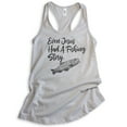 thumbnail image 1 of Even Jesus Had A Fishing Story Tank Top, Ladies Racerback Tank Top, Jesus Fishing Tank, Fishing Tank Top, Silver Gray, Large, 1 of 3