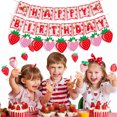 thumbnail image 4 of Strawberry 1st Birthday Party Decorations Include Strawberry Shortcake Birthday Banner Cake Toppers Balloons for Girl Berry First Sweet One Themed Birthday Berry Sweet Birthday Party Decorations, 4 of 5