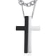 thumbnail image 1 of Collar OLEVS con colgante en forma de cruz de plata negra y acero inoxidable, 1 of 6