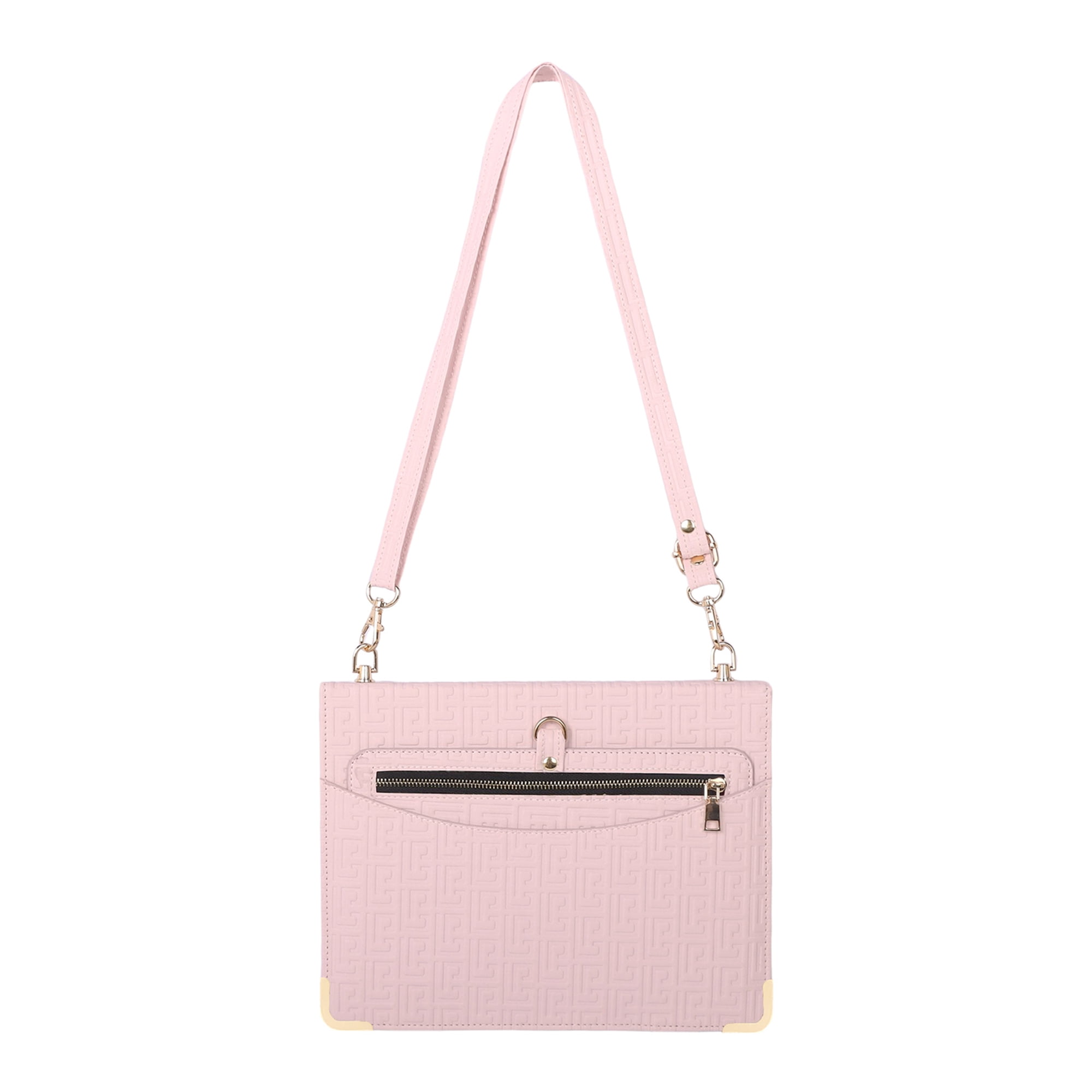 for iPad Air 11 2024/Pro 11 2022 2021 2020 2018/Air 4/Air 5, Protective Folio Case with Card Slots & Zipper Pocket & Pencil Holder, Stand Wallet PU Leather Portable Crossbody Strap Cover, Pink