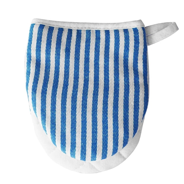 Guantes para horno microondas con patrón de rayas resistentes al calor, guantes de horno de algodón grueso con cordón