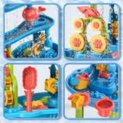 Dinosaur Planet Kids Sand Water Table for Toddlers, 3-Tier Water Play Table Toy for Toddlers Kids, Activity Sensory Tables Outside Beach Snow Toys for Toddler Boys Girls Age 1-3-5 Gift(Random Color)
