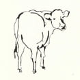 thumbnail image 3 of Paschke, Chris 12x12 Black Modern Framed Museum Art Print Titled - Line Cow, 3 of 5