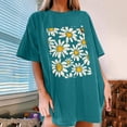 thumbnail image 1 of Fiudx Camisas para Mujer Camisetas Informales con Estampado de Flores para Mujer, Camisetas Extragrandes de Manga Corta, 1 of 7