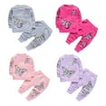 thumbnail image 2 of XBASW Kids Toddler Baby Girls Tracksuit Outfits Long Sleeve Butterfly Print Sweatshirts Top and Sweatpants Spring Fall 2PCS Set 1-9T, 2 of 9
