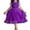 Purple, variant on TBWNWG Girls Elegant Solid Color Puffy Dress with Irregular Mesh Lace Hem Knee Length formal Party Gown,Sizes 7-8 Years