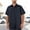 Navy, variant on WQNVRNR Men's Short Sleeve Shirt- Button-Down Top Business Casual Summer Collar Breathable Shirt Khaki Size L