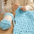 thumbnail image 4 of Chunky Blanket Yarn, Chunky Yarn for Hand Knitting, Soft Yarn for Crocheting, Super Bulky Yarn, 1Pc 3X2 Inch 240-250G Cream Fluffy Plush Thick Fuzzy Chenille Knitting Yarn, Ideal, 4 of 8