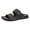 Black, variant on Men's Beach Slides Sandals Retro Casual Leather Double Band Orthotic Walking Summer Slip on Slippers Black Size 8