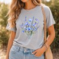 thumbnail image 4 of Jollimate Blue Watercolor Floral T-Shirt, Wildflowers Shirt, Ladies Gift Shirt, Gift For Her, 4 of 6