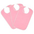thumbnail image 4 of Nobles 3 Pack Adult Bib Washable Reusable Waterproof Clothing Protector with Vinyl Barrier 18" x 30" Adjustable Snap Closure (White With Light Pink Backing), 4 of 4
