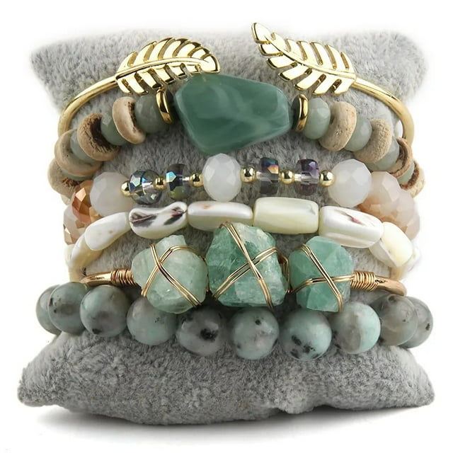 Set de pulseras Bohemian Stacked para mujer hechas a mano con cuentas