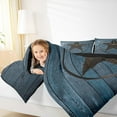 thumbnail image 4 of Manfei 3D Texas Stars Queen Comforter Set,Rustic Western Farmhouse Bedding Sets,Brown Blue Bedding Comforter Set For Boys,Microfiber Bedroom Decor Reversible,3pcs, 4 of 8