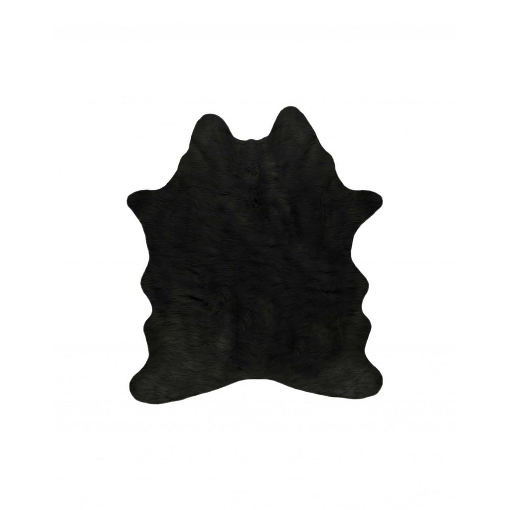 Faux Cowhide Rug 4 x 5 Black