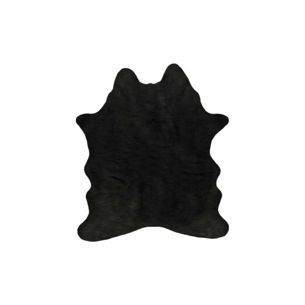 Faux Cowhide Rug 4 x 5 Black