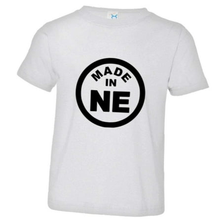 

PleaseMeTees™ Toddler From Born Made In Nebraska NE Logo Label HQ Tee