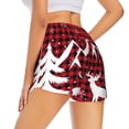 thumbnail image 3 of Bixox Women's Christmas Buffalo Plaid pattern 2 in 1 Running Shorts - Lightweight Athletic Workout Gym Yoga Shorts Liner with Pockets - Small, 3 of 7